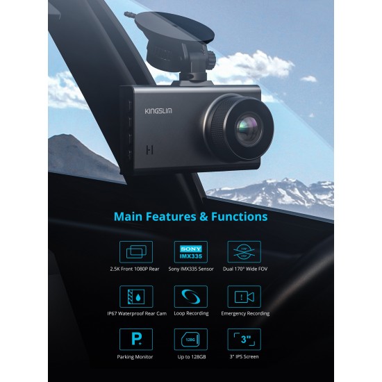 Kingslim D2 Dual Dash Cam