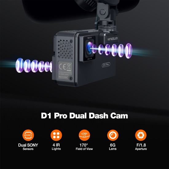 Kingslim D1 Pro Dual Dash Cam Kingslim D1 Pro Dual Dash Cam