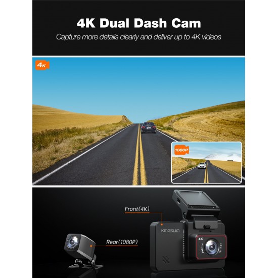 Kingslim D4 4K Dual Dash Cam