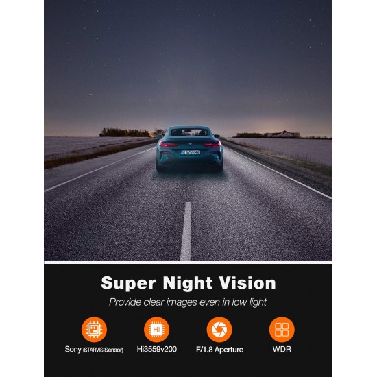 Kingslim D4 4K Dual Dash Cam